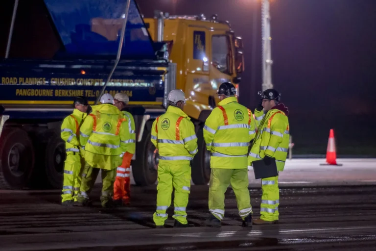 AA workers on Brize Norton Runway with lorry in background